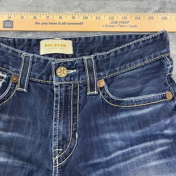 Big Star Pioneer Boot Mens Jeans Size 33L Distressed Cowboy Western Rodeo - Picture 5 of 16